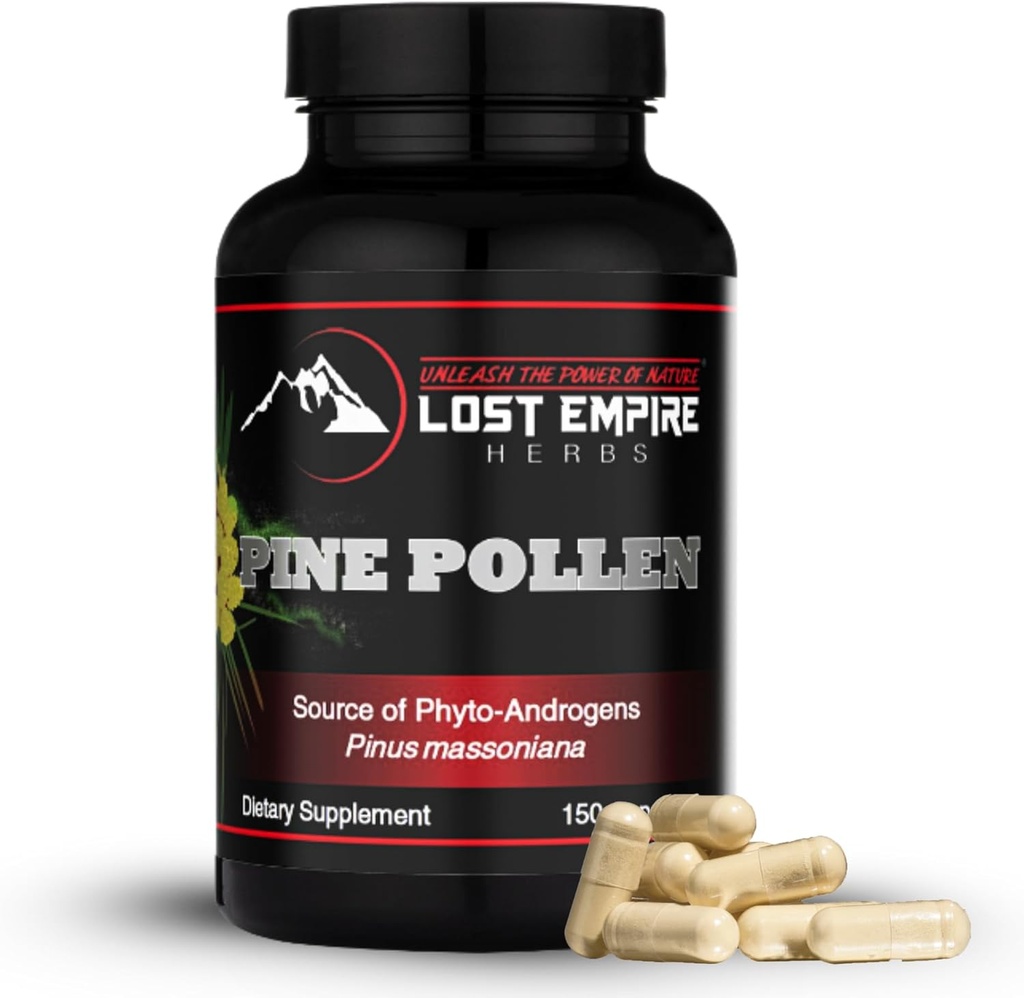 Pine Pollen Kapsule - Nežiarené, Wild Harvested, Cell Wall Cracked Powder - Supplement Great for Men and Women for Energy, Vitality and Imunity (150 Kapsule)