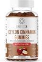 Škorica + Chrómové Gummy - 120 Vegánske Gummy - Podpora zdravia pri bolestiach a mozgu, bez cukru, Antioxidant Rich, Non-GMO, Gluten-Free Supplement, Natural Apple Flavor