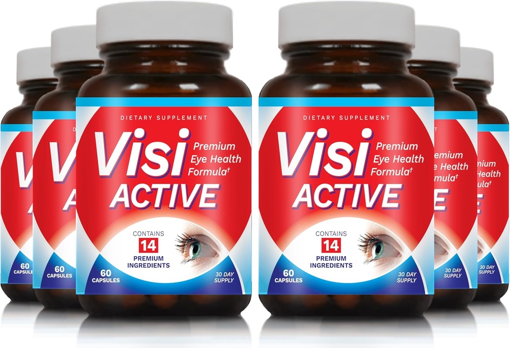 Vision Suplement - Eye Health Formula with L-Tartrate, Resveratrol, Blueberry Extract, Vitamíny A, C, D & 11 Ingredients for Vision Support - 60 Kapsule/Bottle - 6 Balenie