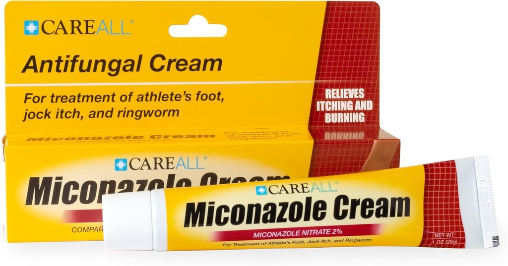 CareAll Micconazole Nitrate 2% Antimykotický krém 1.0 oz., Cures Most Athlete