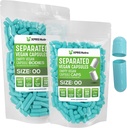 XPRS Nutra Vegan Veľkosť 00 Oddelené Kapsule - 500 Gróf Premium Prázdne Kapsule Oddelené vo vreckách - 00 Pills Prázdne pre DIY Supplement Filling (Aqua)
