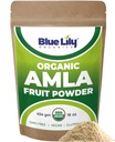 Blue Lily USDA Organic Amla Powder (Amalaki/Indian Gooseberry) 16oz (1lb) Odolný Kraft Bag, 100% Pure Amla Berry Powder, Bohatý na antioxidant vitamín C, podporuje zdravý imunitný systém