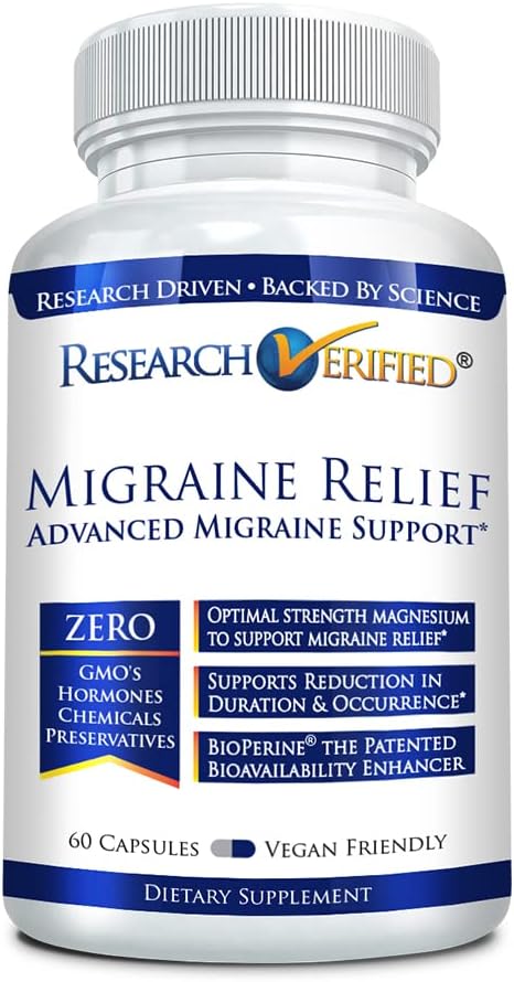 Výskum Overené Migraine Relief - Dual Action Supplement - Znížiť závažnosť a trvanie, Rovnováha Hormóny - s Ginger a Ginko Biloba- 60 Kapsule - 60 Kapsule - 1 mesiac Dodávka