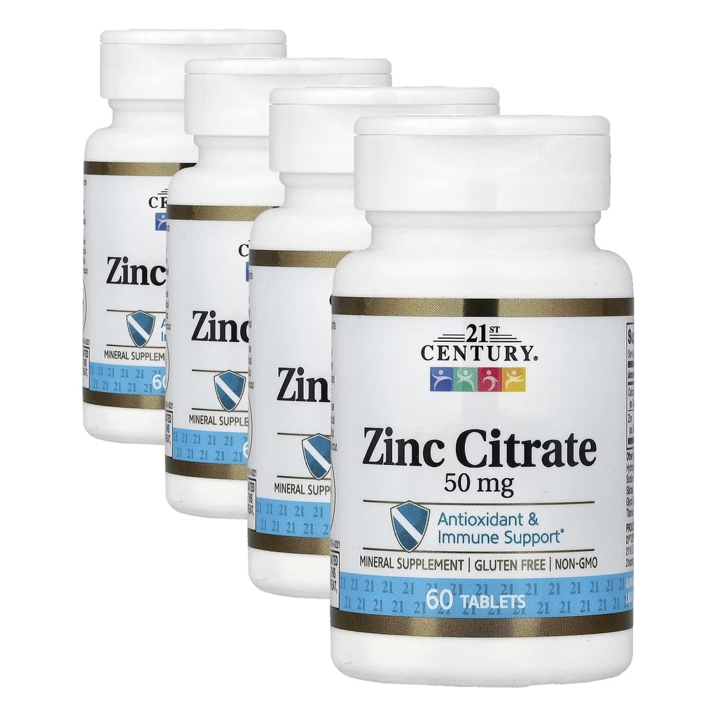 21st Century Healthcare Zinok Titračné tablety 50 mg, 60 Počet (Stock of 4)