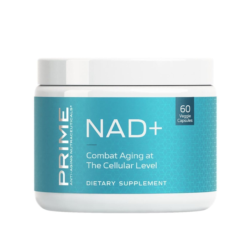 PRIME NAD+ Doplnok s nikotínamidom Riboside & Pterostilbene - Advanced Anti-Aging Formula, podporuje bunkové zdravie, kognitívne funkcie a výrobu energie, non-GMO, Gluten-free, 30 Servisov