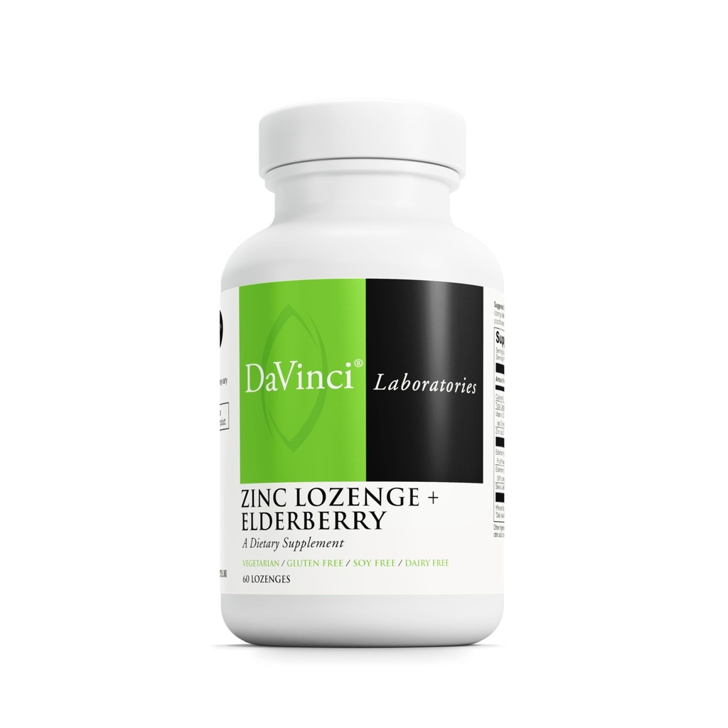 DAVINCI Labs Zinok Lozenge + baza - doplnok k podpornému imunitnému systému, zdravé pľúca a tkanivá hrdla* - s vitamínom D3, zinok, bazalka a viac - citrónová príchuť - 60 lozenges
