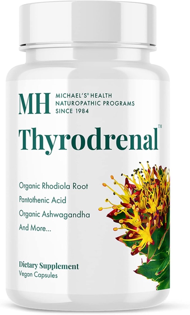 MICHAEL zdravie Naturopatické programy Thyrodrenal - 120 Vegánske kapsule - podporuje štítnej žľazy a zdravie nadobličiek - s vitamínom C - 60 Servivné služby