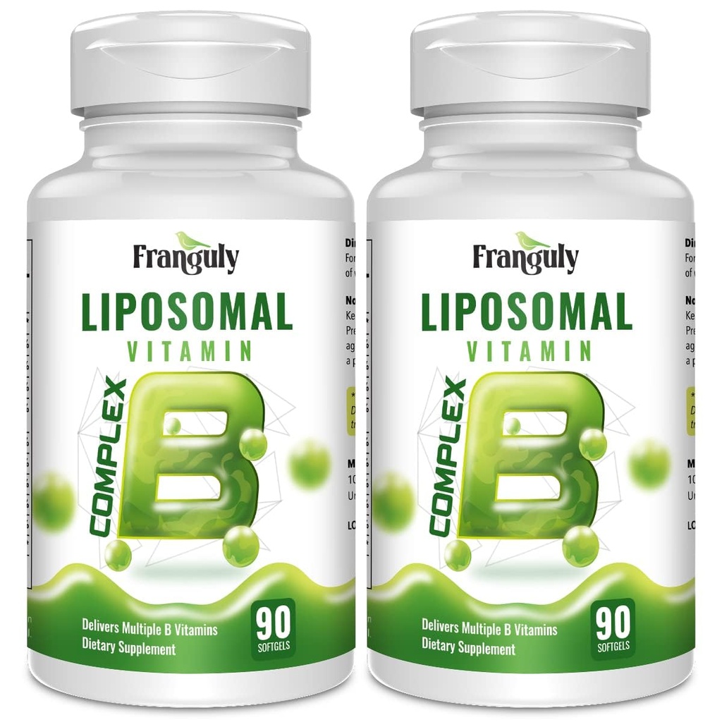 Lipozomálny B komplex navrhnutý na vysokoabsorpčné B vitamíny s cholínovým inozitolom B1, B2, B3, B5, B6, biotín, folát, metylovaný B12- Immune, Energy, Mozog a podpora srdca 180 softgelov