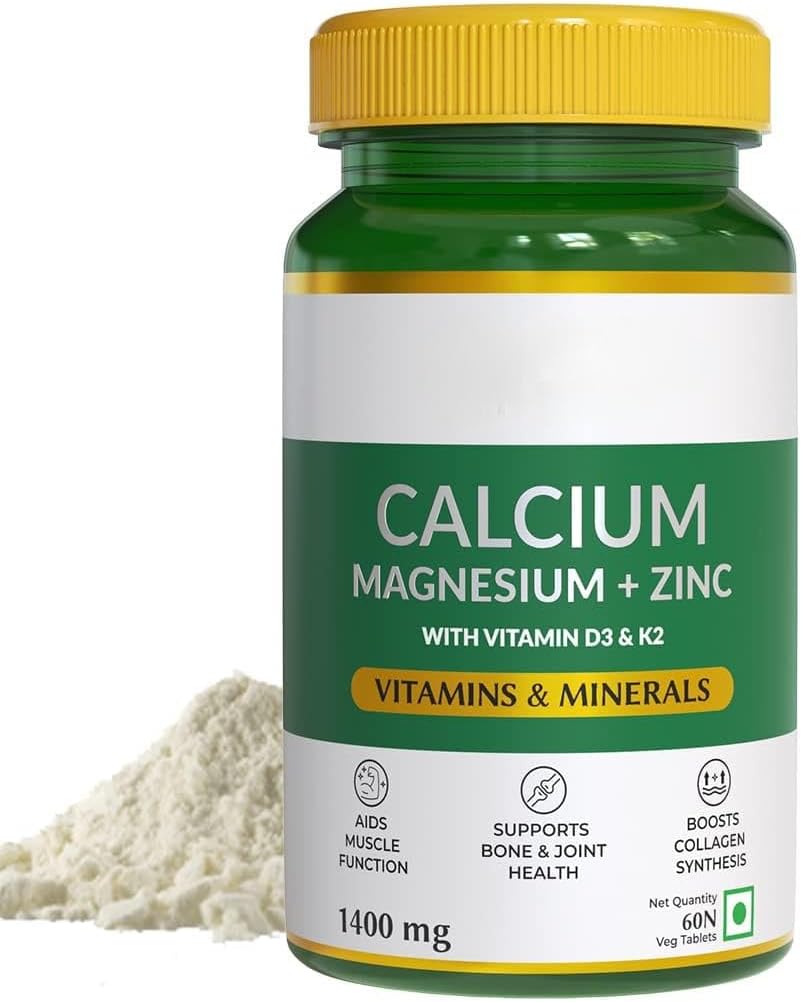 Prírodné kalcium Tablety horčíka a zinku s vitamínom D3 & K2 (600 IU), vápnik doplnok pre ženy a mužov, pre zdravie svalov