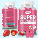 Super glutatión Collagen Glow Gummies,Glutatión Starostlivosť o pleť - Skin Brightening - Gummies Collagen - Anti-Aging L-Glutatión - Marine Collagen & Vitamíny