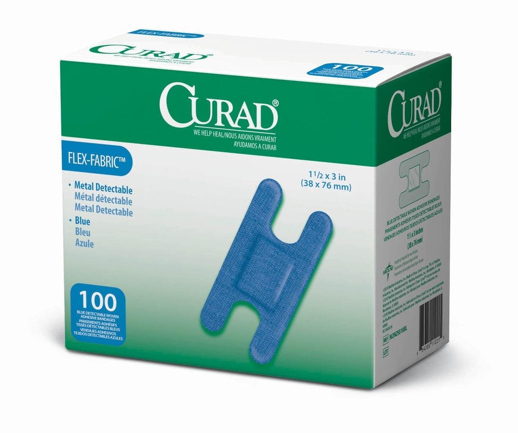 Curad Knuckle, Tkaná modrá detekovateľná bandáž, 100-Count