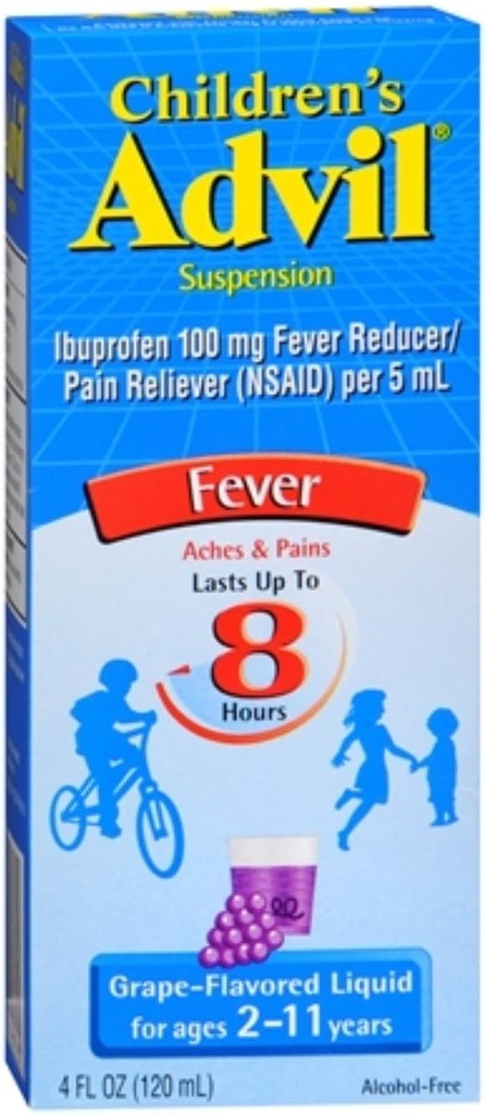 Advil Detská suspenzia, Hrozno 4 oz (Pack of 6)