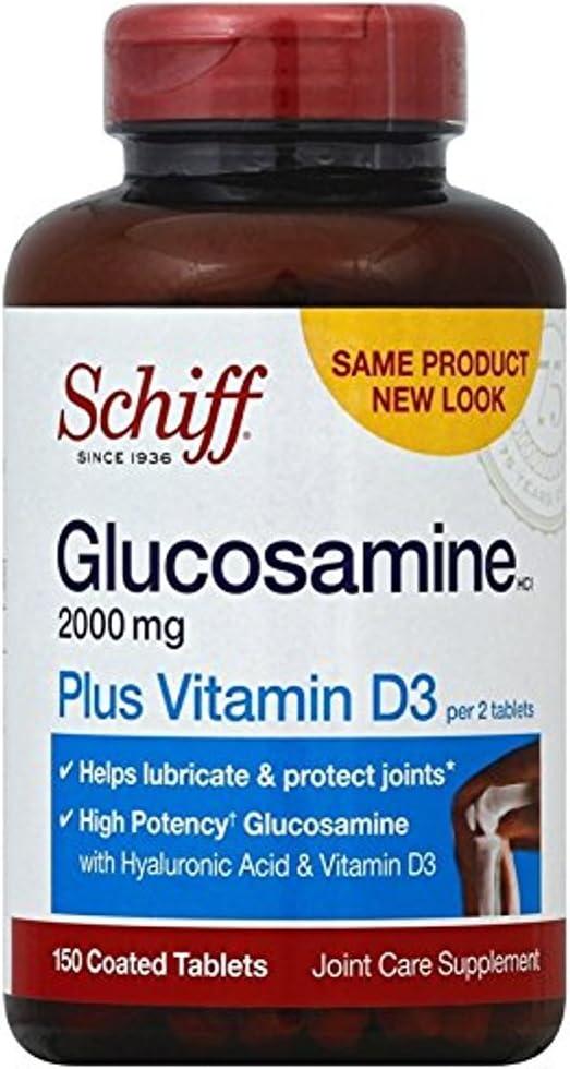 Schiff Glukozamín 2000 mg s vitamínom D3 a kyselinou hyalurónovou, 150 tabliet - Joint Supplement