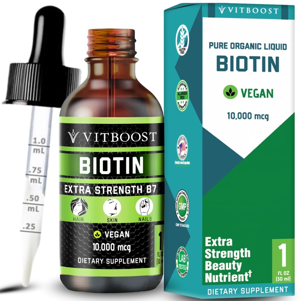 Extra sila 10 000mcg Biotin Liquid Kvapky s organickým Berry Flavor 60 Slúži 