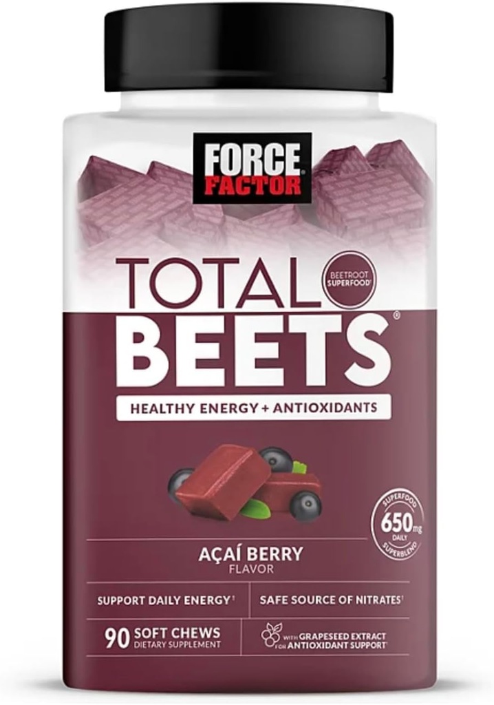 Bling Pire Factor Total Beets, Healthy Energy Supplement, Repeat Root Superfood Soft Chews, Acai Berry (90 ct.)