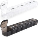 Veľká týždenná pilulka Organizátor 2 balenie, Denné vitamínové puzdro box 7 deň s XL Compartment,Cestovať priateľský Organizér pre Cod Liver Oil Supplements