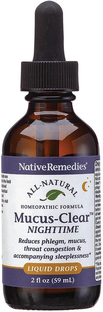 Native Remedies Mucus-Clear Nighttime - Dočasne uľavuje mucus preťaženie a podporuje pokojný spánok