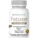 Focuset Nootropics Mozog a Focus Formula. 90 Kapsule Dimetylaminoetanol (DMAE bitartrát), L-Glutamine, L-Tyrosín, GABA, Bacopa a viac, biela