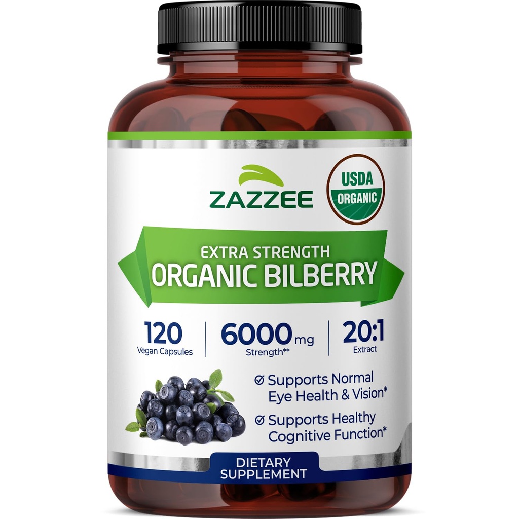 Zazzee USDA Organic Bulberry 20:1 Extract, 6000 mg Sila, 120 Vegan Kapsule, 4 mesiace Supply, Standardized and Concentrated 20X Extract, 100% Vegetarián, All-Natural, Non-GMO, Made in The USA