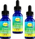 Tekutý vitamín D3 K2 kvapky s MCT olejom 5000 IU - Vegan, bez chuti, bez zápachu, bez sóje, bez lepidla, bez GMO, 1000 IU na kvapku, Boosts Energy & Immune System (3 balenia)