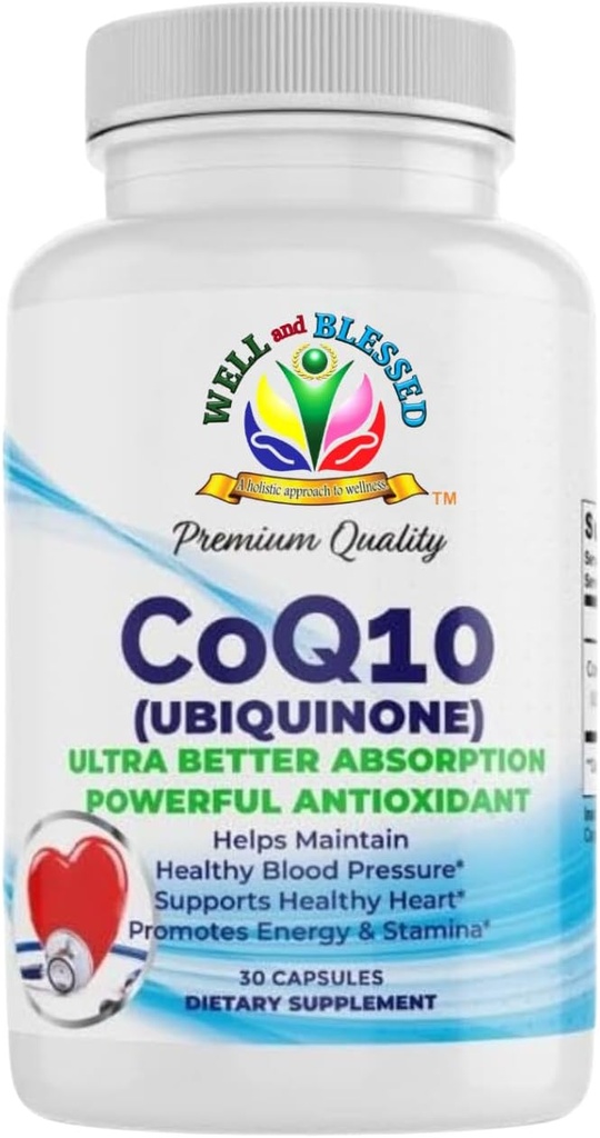CoQ10 (Ubichinón) - 30 Kapsule - Ultra Lepšia absorpčná formula - Podpora energie a vytrvalosti - Vegan a Vegetarián priateľsky - bez umelých prísad
