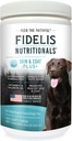 FIDELIS Skin & Coat Plus+ Dog Skin & Coat Supplement, Omega 3, vitamín E, lososový olej pre psy, mastné kyseliny, zdravá koža, lesklý kabát, dospelý, veľký a malý, Vyrobené v USA, Zeleninová aróma, 120 Mäkké žuvačky