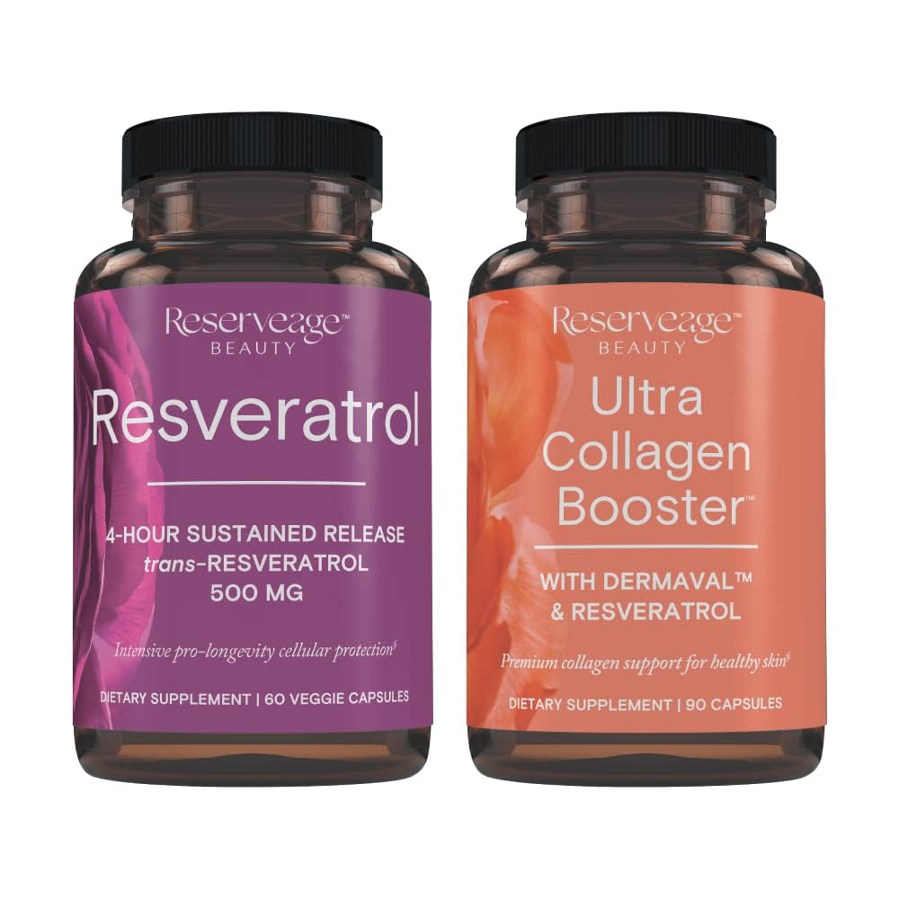 Rezervačné kapsule Resveratrol a Ultra Collagen Booster - Resveratrol a kolagén od Cell & Skin Support - Vlastnosti Dermaval - 60 Kapsule, 90 Ultra Collagen Booster Kapsule