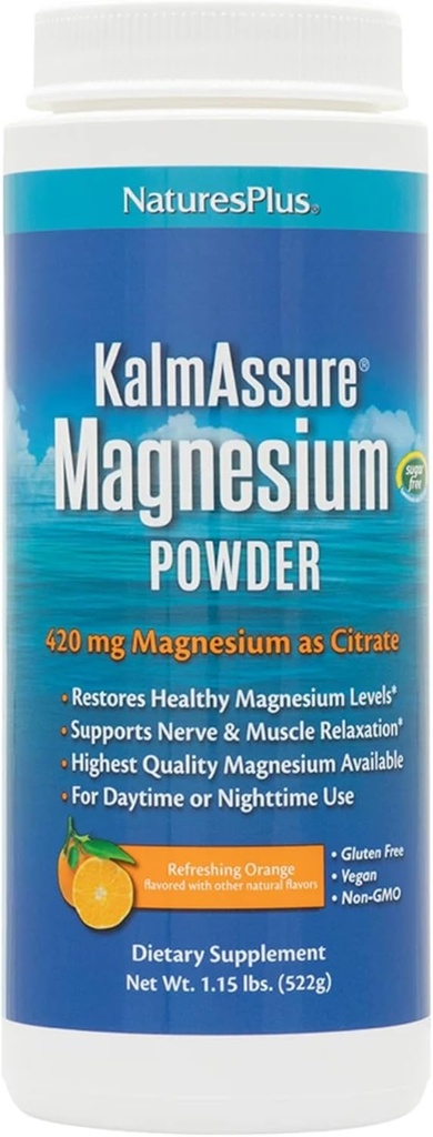 NaturesPlus KalmStupeň Magnézium Powder - 1,15 Lb, Balenie 2 - Orange Archív - Podporuje Nervové a svalové relaxácie - Non-GMO, Gluten Free, Vegan - 120 Celkové služby