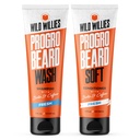 Wild Willies PROGRO Brada Šampón a kondicionér Kit - obohatený w/Caffeine & Biotin - Posilnenie, Flake-free, Hydratačné Brada umývanie a kondicionér pre mužov, 2 x 5oz Tuby