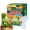 Yamamoto Kanpoh YAMAKAN Greens Superfood Powder with prebiotic Fiber & Enzymes for Digestion, 30 Veggies & Young Jamber Grass Juice Blend from Japan, Gut Health for Women & Men, 64 Pakets