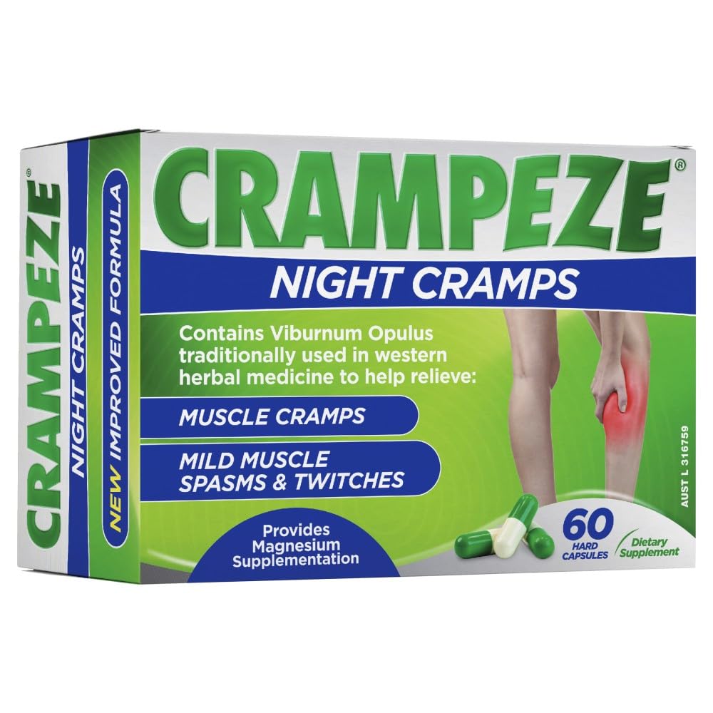 Crampeze Night Cramps Natural Relief of Muscle Cramps, Spasms & Tired Legs 60 Kapsule