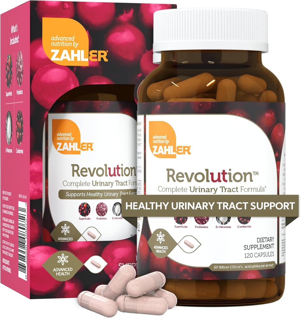 Zahler Revolution - Kompletné ženy močovej Tract Zdravie Formula s probiotikami - UTI pilulky - 1200mg D-manóza a brusnice doplnok - močových ciest infekcie Podpora pre ženy (120 Kapsule)
