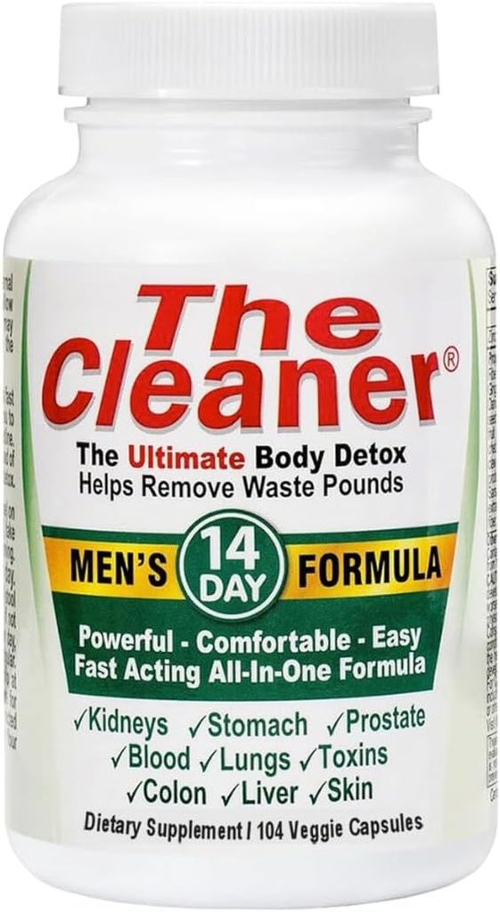 CenturySystemsBrand The Cleaner Men's 14_Day Formula Supplement | 104 Vegetarian Capsules | Support Digestive Health, Powerful, Comfortable