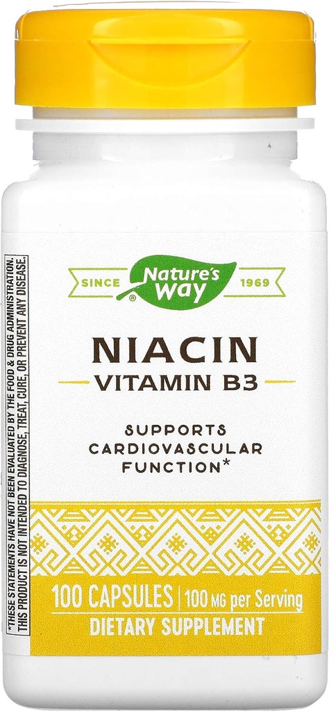 Niacín, vitamín B3, 100 mg, 100 kapsúl, cesta prírody