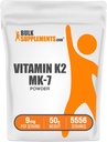 BulkSupplementments.com Prášok vitamínu K2 - vitamín K2 MK-7, ako prášok menachinónu - K2 vitamínový doplnok pre wellness, bez lepidla, 9 mg na obsluhu, 50g (1,8 oz) (dávka 1)
