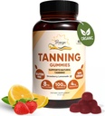 Tanning Gummies, Daily Gummie with Beta-Carotén & Vitamin C & Astaxantin, Natural Tanning Supplement, Vegan, Non-GMO - 180 Gummies