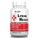 Re+Gen Nutrition Lysin Rescue, Amino Acid Supplement for Stronger Immune Health & Collagen Synthesis in Women & Muži, podporuje Lips & Skin Health, Natural, Pure L-lysin, 90 Kapsule, 45 Day Supply