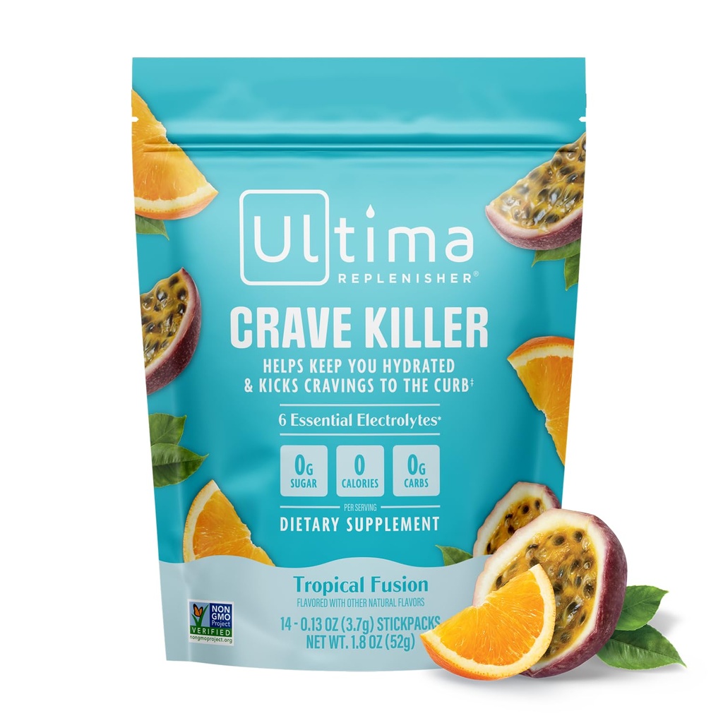Ultima Replenisher Crave Killer Supplement and Electrolytes Powder  To štípanie na zakrivenie