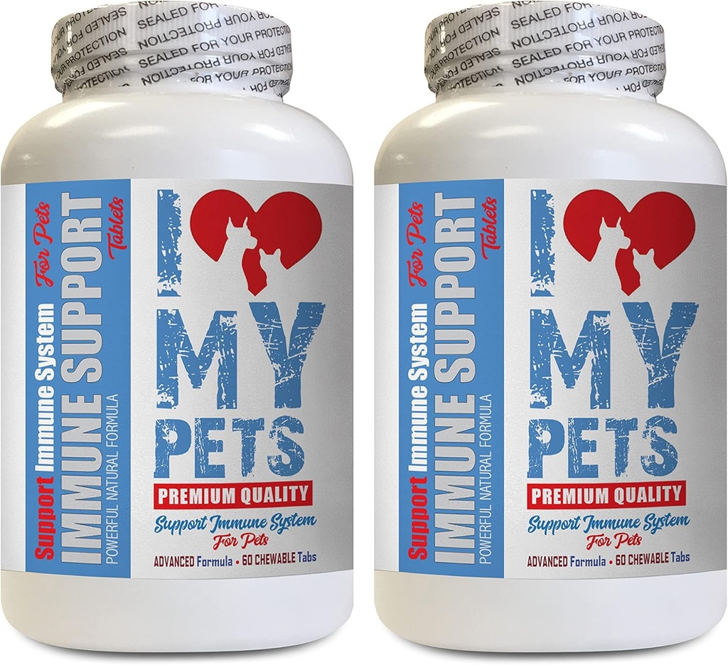 I LOVE MY PETS LLC Dog Immune Health - PET Immune Support - Psy a mačky - Booster - Zdravé - Turmerica pre psy kĺby - 120 Treats (2 fľaše)