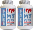 I LOVE MY PETS LLC Dog Immune Health - PET Immune Support - Psy a mačky - Booster - Zdravé - Turmerica pre psy kĺby - 120 Treats (2 fľaše)