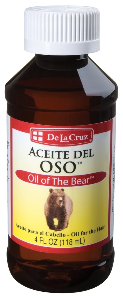 De La Cruz olej z medvedieho oleja pre mužov - úprava vlasov Brillantine pre vlasy, fúzy a medvedík - Aceite del Oso