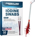 FrontLine Povidón Iodine Swabs, Antiseptické Swabsticks, Iodine Solution, Čistenie bavlna Swab, Individuálne zabalené lekárske potreby, Starostlivosť o rán, Prvá pomoc, Čistič rán, Box 50