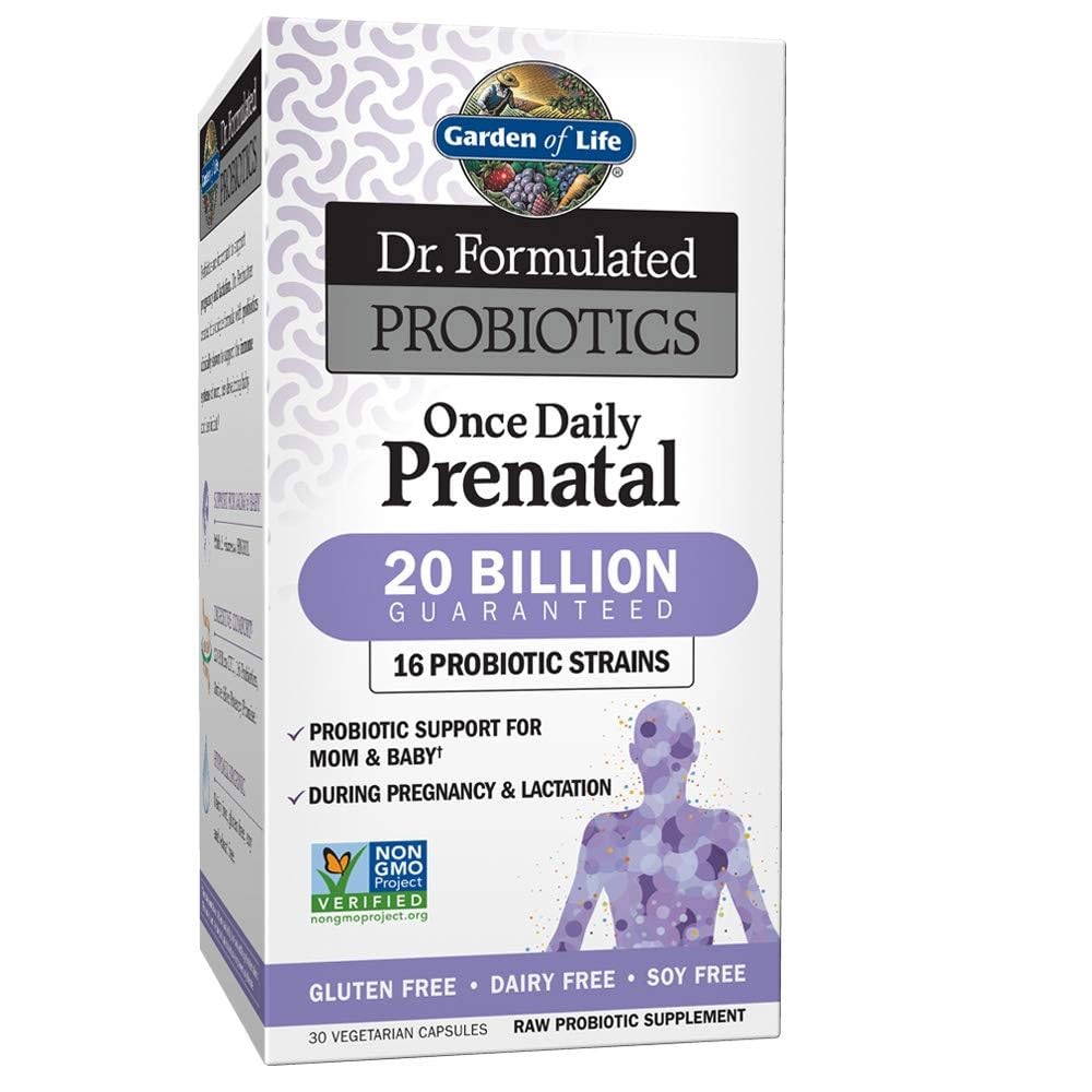 Záhrada života Dr. Formulované probiotiká Raz denne Prenatálne - Acidophilus & Bifidobacteria Probiotická podpora pre mamu a dieťa - Gluten, Dairy & Soy Free - 30 gróf Vegetarian Kapsule