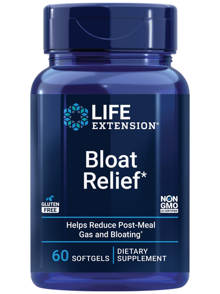 Life Extension Bloat Relief, Artičoky, Ginger, Fenikel a Turmerica pre tráviace zdravie, podporuje Bloating Relief a podporuje trávivý komfort, Gluten Free, Non-GMO, 60 softgels