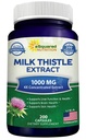 aSquared Nutrition Milk Thitle Supplement 1000mg-200 Kapsule,Max Strength 4X Concentrated Extract 4:1 Milk Thitle Seed Powder Herb Pills, 1000 mg Silymarin Extract for Liver Support, Cleans, Detox
