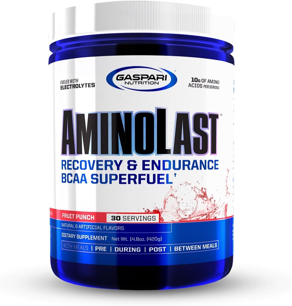 Gaspari Nutrition: AminoLast, svalové zotavenie a vytrvalosť BCAA paliva, zvyšuje zotavenie & Replenishes Electrolytes, 30 Servings (Ovocná rana)