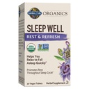 Garden of Life Organics Sleep Well Rest & Refresh 30 tabliet, citrónový balzam, zelený čaj extrakt L-Theanine, Valeriánsky koreň, harmanček, probiotiká-Organic Non-GMO Vegan Gluten Free Herbal Supplement