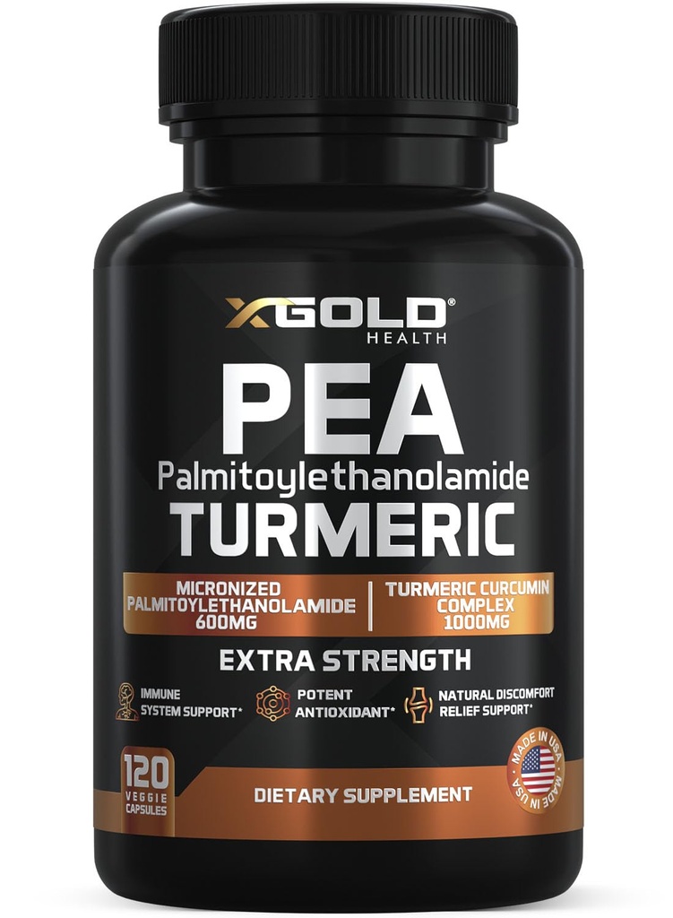 Pea Palmitoylethanolamide + Turmeric Curcumin Complex 1600mg Micronized 99% & 95% Curcuminoids
