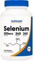 Nutricost Selénium 200mcg, 240 Vegetariánske kapsuly, non-GMO, Gluten Free L-Selenometionín