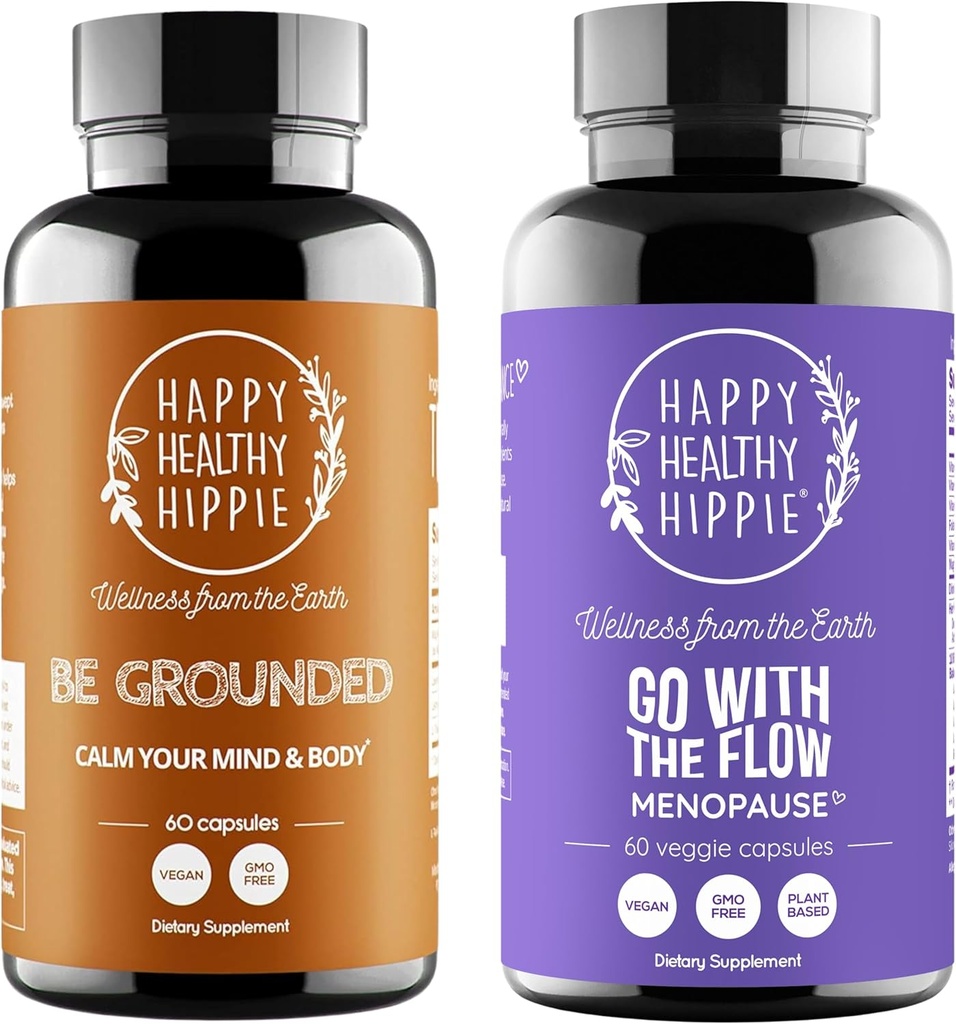 Happy Healthy Hippie Go with The Flow Menopauza Podpora a byť uzemnený stres úľava